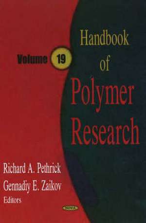 Handbook of Polymer Research de Richard A. Pethrick