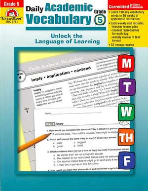 Daily Academic Vocabulary Grade 5 [With Transparencies] de Marilyn Evans