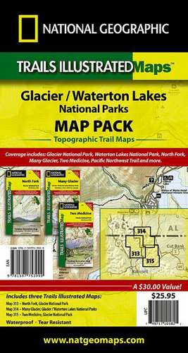 Glacier/Waterton Lakes National Parks,Map Pack Bundle: Trails Illustrated National Parks de National Geographic Maps