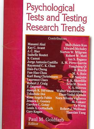 Psychological Tests and Testing Research Trends de Paul M. Goldfarb