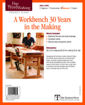 Fine Woodworking's a Workbench 30 Years in the Making Plan de Editors of Fine Woodworking