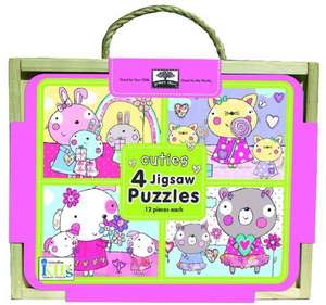 Green Start Jigsaw Puzzle Box Sets: Cuties (4 - 12 Piece Puzzles) de Ikids