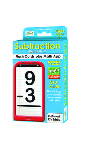 Subtraction 0-12 Flash Cards de Alex A. Lluch