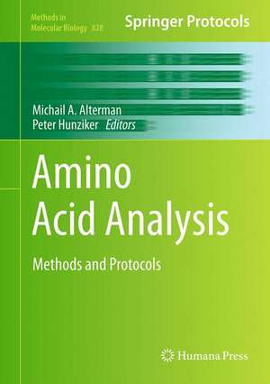 Amino Acid Analysis: Methods and Protocols de Michail A. Alterman