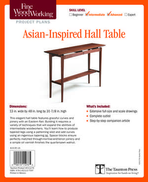 Fine Woodworking's Asian-Inspired Hall Table Plan de Timothy Rousseau