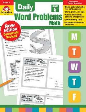 Daily Word Problems Math, Grade 5 Teacher Edition de Evan-Moor Educational Publishers