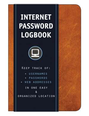 Internet Password Logbook (Cognac Leatherette): Usernames, Passwords, Web Addresses in One Easy & Organized Location de Rock Point