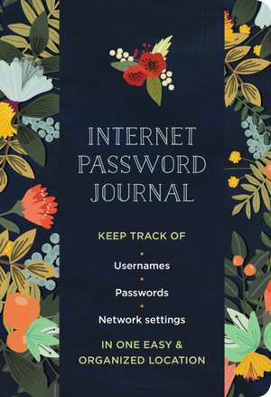 Internet Password Logbook Modern Floral de Mia Charro