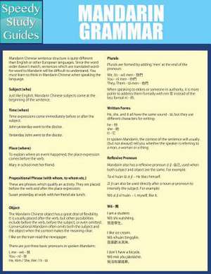 Mandarin Grammar (Speedy Study Guides de Speedy Publishing Llc