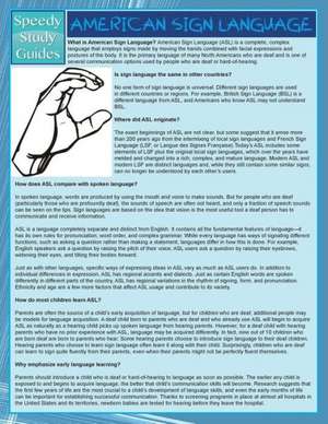 American Sign Language (Speedy Study Guide) de Speedy Publishing LLC