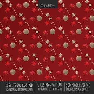 Christmas Pattern Scrapbook Paper Pad 8x8 Decorative Scrapbooking Kit for Cardmaking Gifts, DIY Crafts, Printmaking, Papercrafts, Red and Gold Designer Paper de Crafty As Ever