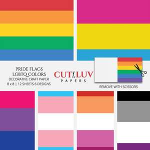 Pride Flags LGBTQ Colors Decorative Craft Paper de Cut Luv Papers