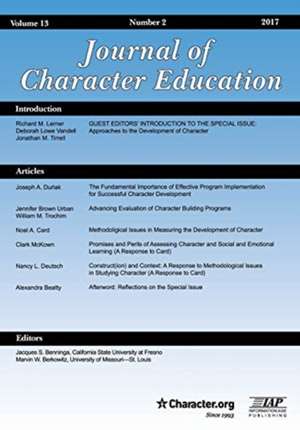 Journal of Character Education Volume 13, Issue 2, 2017 de Jacques S. Benninga