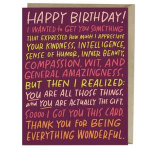 6-Pack Emily McDowell & Friends Everything Wonderful Birthday Greeting Cards de Emily McDowell & Friends