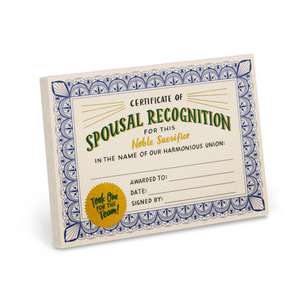 Em & Friends Spousal Recognition Certificate Notepads (New Version)