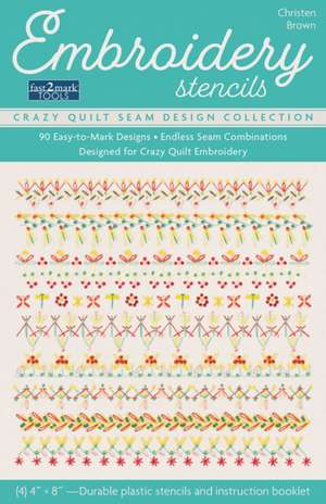 Embroidery Stencils, Crazy Quilt Seam Design Collection de Christen Brown