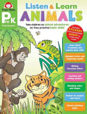 Animals, Prek Workbook de Evan-Moor Educational Publishers