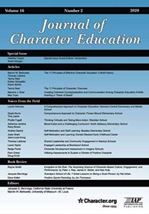 Journal of Character Education Volume 16 Number 2 2020 de Jacques S. Benninga