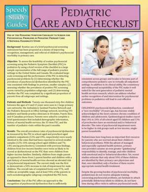 Pediatric Care and Checklist (Speedy Study Guide) de Speedy Publishing LLC