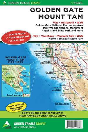 Golden Gate Mount Tam, CA No. 1187s de Green Trails Maps