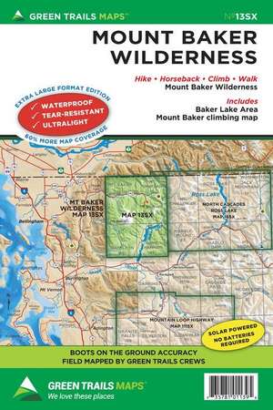 Mount Baker Wilderness Climbing, Wa No. 13sx de Green Trails Maps