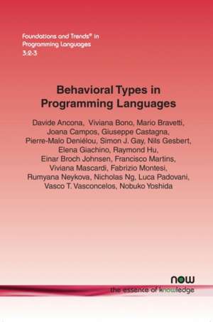 Behavioral Types in Programming Languages de Davide Ancona