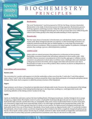 Biochemistry Principles (Speedy Study Guides) de Speedy Publishing LLC