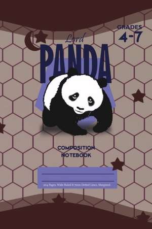 Lord Panda Primary Composition 4-7 Notebook, 102 Sheets, 6 x 9 Inch Coffee Cover de Bigidea