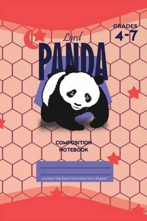 Lord Panda Primary Composition 4-7 Notebook, 102 Sheets, 6 x 9 Inch Pink Cover de Bigidea