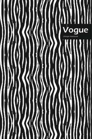 Vogue Lifestyle, Animal Print, Write-in Notebook, Dotted Lines, Wide Ruled, Medium Size 6 x 9 Inch, 144 Sheets (Black) de Design