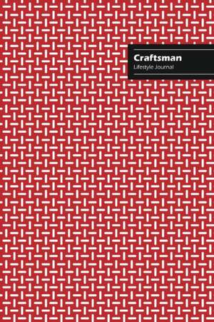 Craftsman Lifestyle Journal, Creative Write-in Notebook, Dotted Lines, Wide Ruled, Medium Size (A5), 6 x 9 (Red) de Design