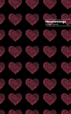 Heartstrings Lifestyle Journal, Blank Notebook, Dotted Lines, 288 Pages, Wide Ruled, 6" x 9" (A5) Hardcover (Black III) de Design