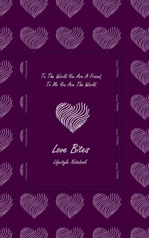 Love Bites Lifestyle Write-in Notebook, Dotted Lines, 288 Pages, Wide Ruled, Size 6" x 9" (A5) Hardcover (Purple) de Design