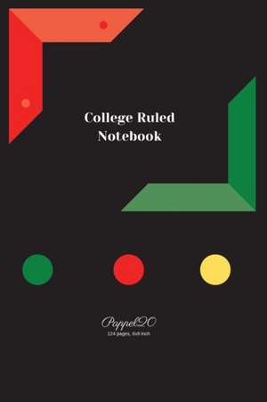 College Ruled Notebook|Black Cover |124 pages|6x9 de Pappel20