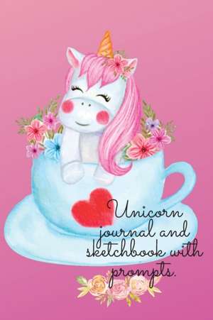 Unicorn journal and sketchbook with prompts. de Cristie Publishing