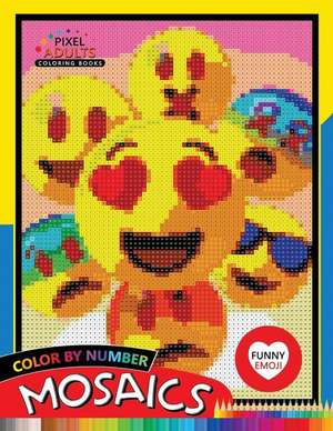 Funny Emoji Mosaic: Pixel Adults Coloring Books Color by Number de Rocket Publishing