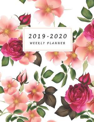 2019-2020 Weekly Planner: Large Two Year Planner with Floral Cover and Coloring Pages (Volume 1) de Agate Notebooks