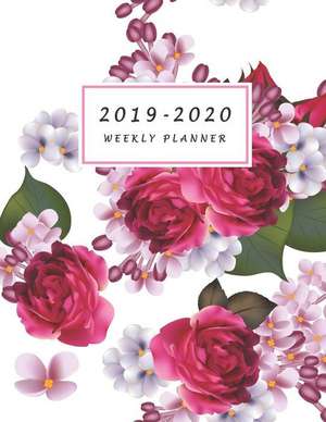 2019-2020 Weekly Planner: Large Two Year Planner with Floral Cover and Coloring Pages (Volume 3) de Agate Notebooks