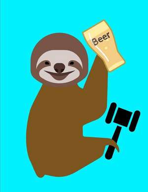 Smiling Sloth Judge Loves Beer Journal Notebook 8.5 X 11 (150 Pages) de Dumkist