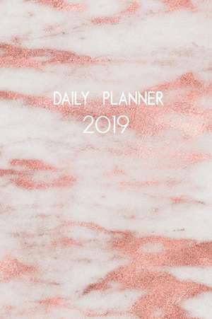 Daily Planner 2019: Rose Gold Marble. One Page Per Day. Daily Diary Planner Jan 2019 - Dec 2019 de Leaf And Ream