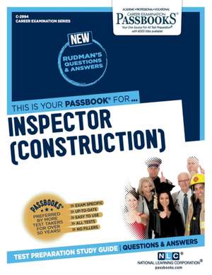 Inspector (Construction) (C-2994): Passbooks Study Guide Volume 2994 de National Learning Corporation