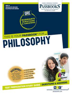 Philosophy (Gre-14): Passbooks Study Guide Volume 14 de National Learning Corporation