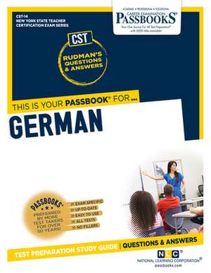 German (Cst-14): Passbooks Study Guide Volume 14 de National Learning Corporation