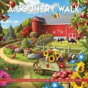 A Country Walk 2025 12 X 24 Inch Monthly Square Wall Calendar Featuring the Artwork of Alan Giana Plastic-Free de Hopper Studios