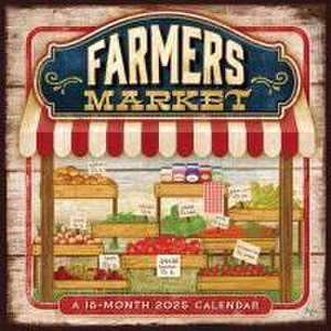 Farmer's Market 2025 12 X 24 Inch Monthly Square Wall Calendar Featuring the Artwork of Mollie B. Plastic-Free de Hopper Studios