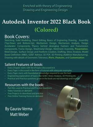 Autodesk Inventor 2022 Black Book (Colored) de Gaurav Verma