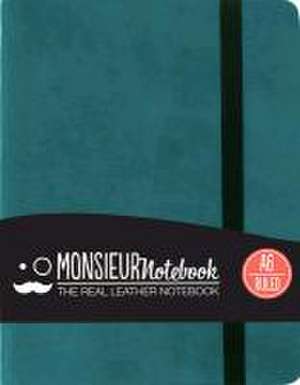 Monsieur: Monsieur Notebook - Real Leather A6 Turquoise Rule de Monsieur