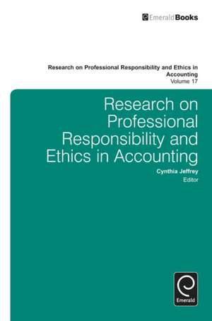 Research on Professional Responsibility and Ethics in Accounting de Cynthia Jeffrey