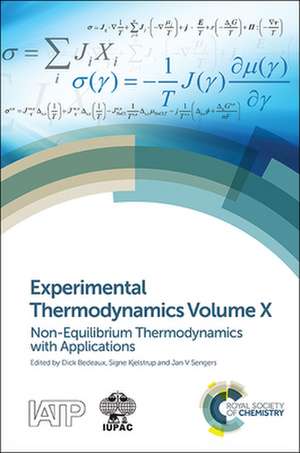 Experimental Thermodynamics Volume X: Non-Equilibrium Thermodynamics with Applications de Dick Bedeaux