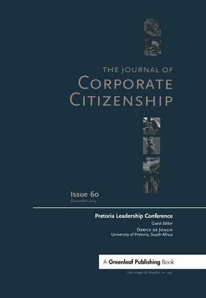 Pretoria Leadership Conference: A special theme issue of The Journal of Corporate Citizenship (Issue 60) de Derick De Jongh